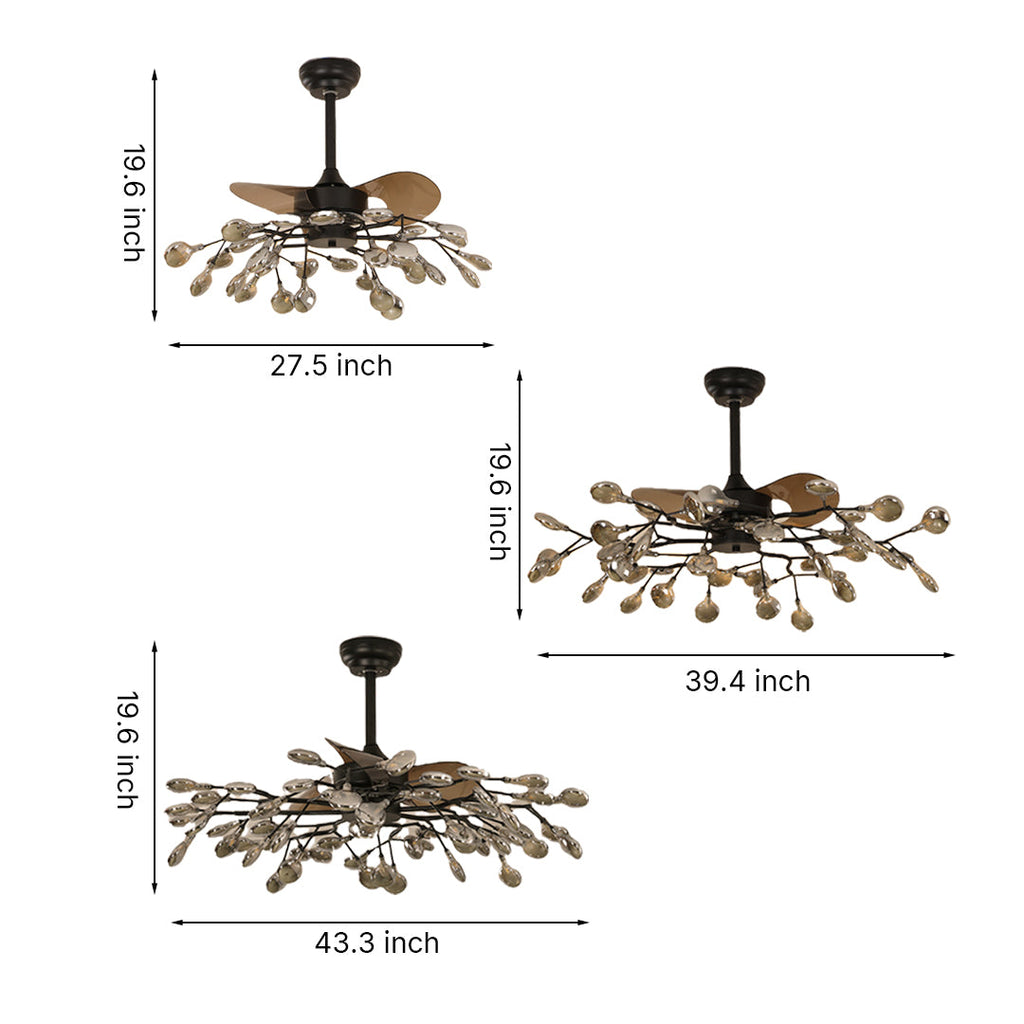 Glam Minimalist Luxury Ceiling Fan Light - Artistic Fan Lamp