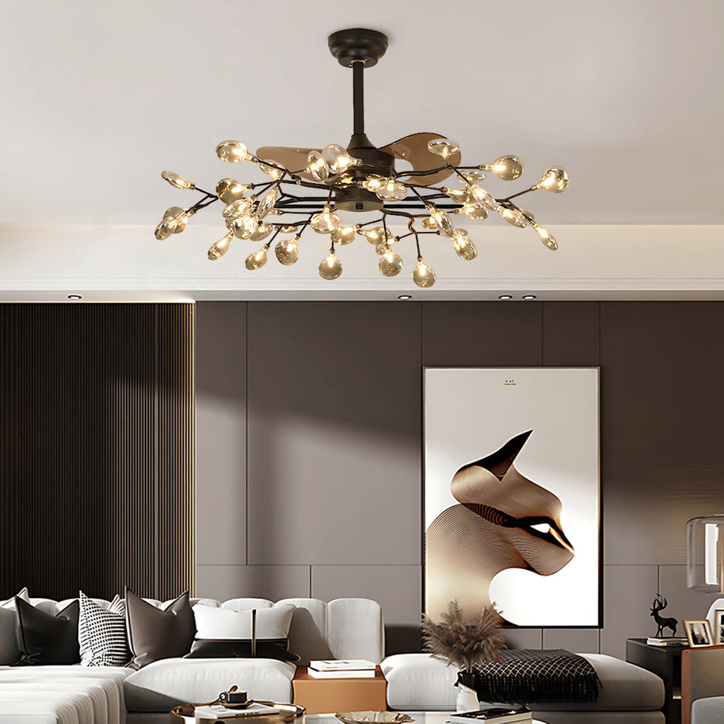 Glam Minimalist Luxury Ceiling Fan Light - Artistic Fan Lamp
