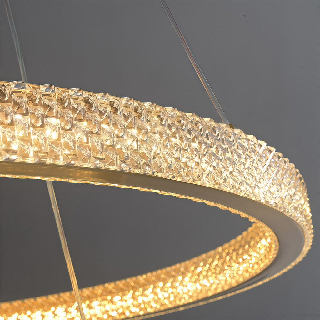 Circular Modern Copper Chandelier – Luxury Ceiling Light Fixture