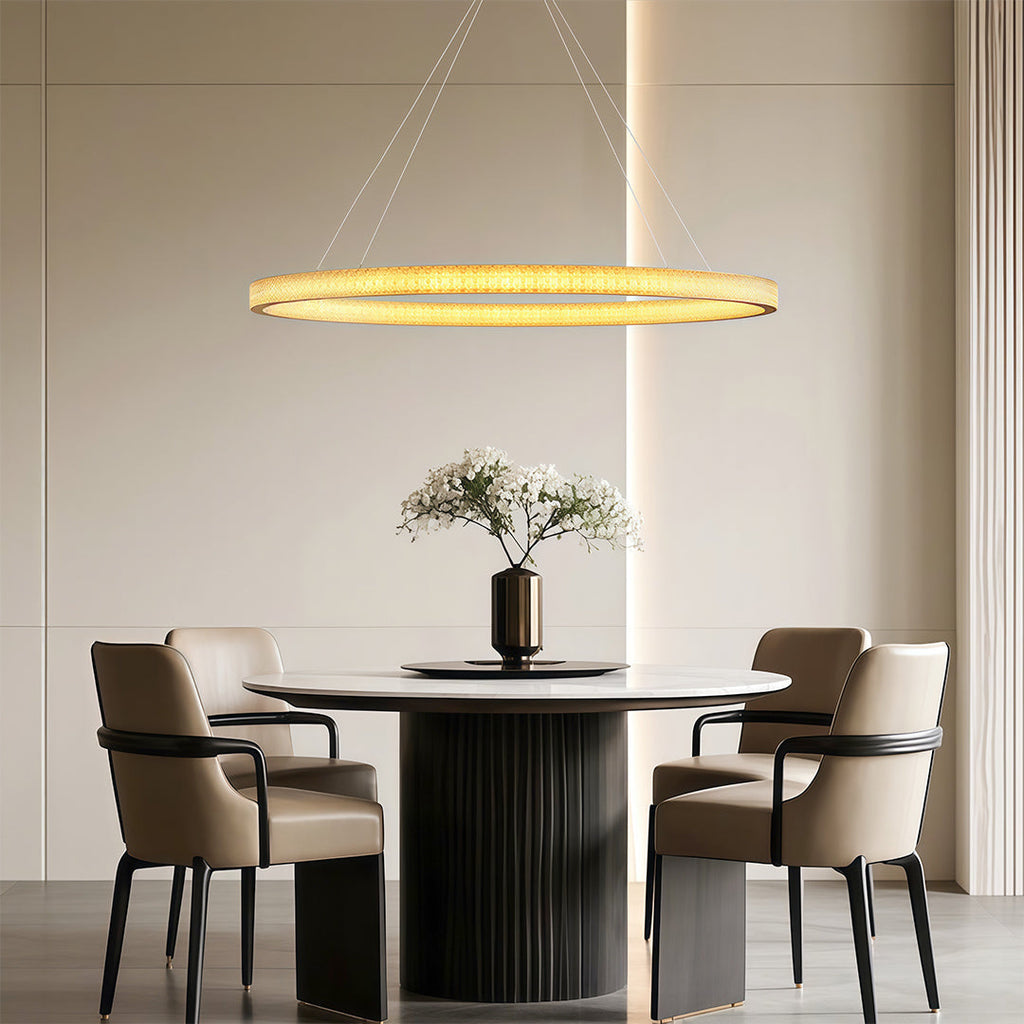 Circular Modern Copper Chandelier – Luxury Ceiling Light Fixture