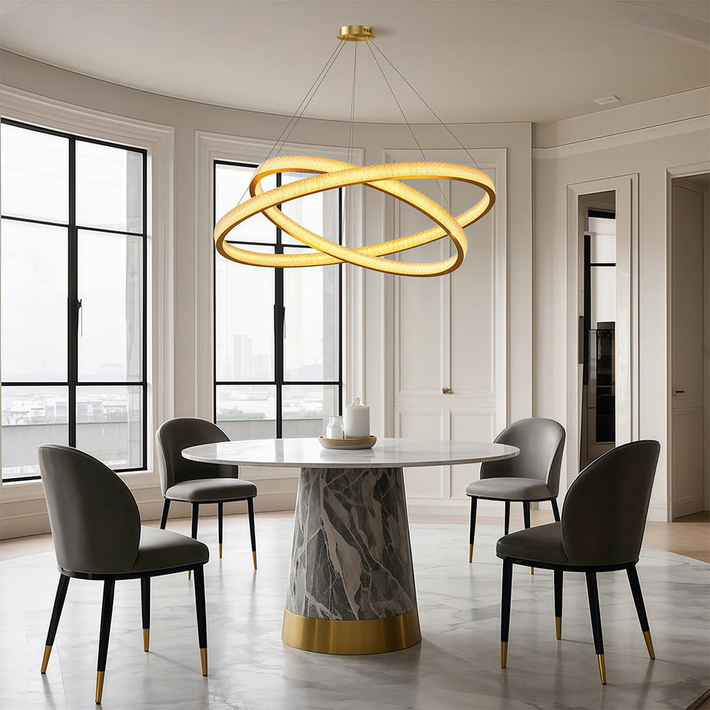 Circular Modern Copper Chandelier – Luxury Ceiling Light Fixture