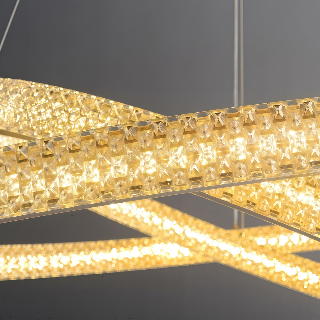 Circular Modern Copper Chandelier – Luxury Ceiling Light Fixture