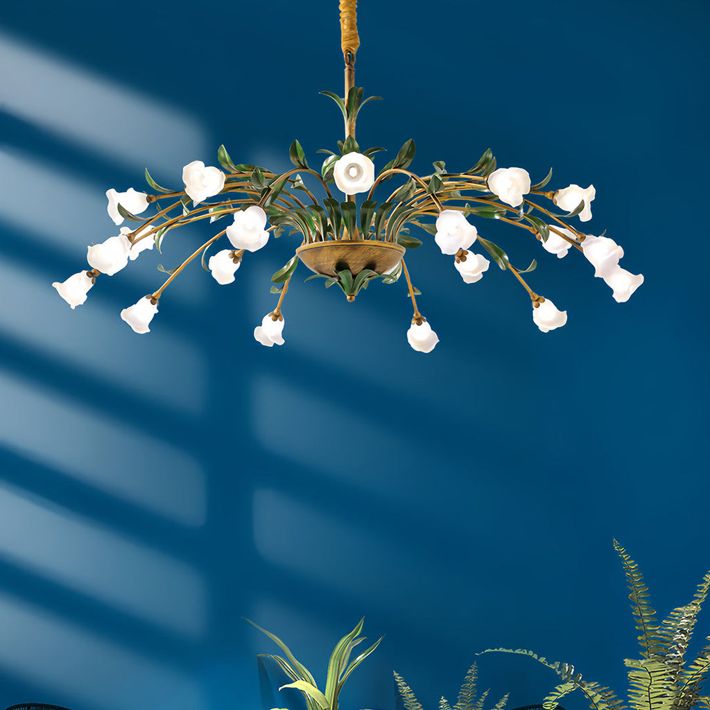 Vintage Floral Chandelier Rustic Branch Ceiling Light