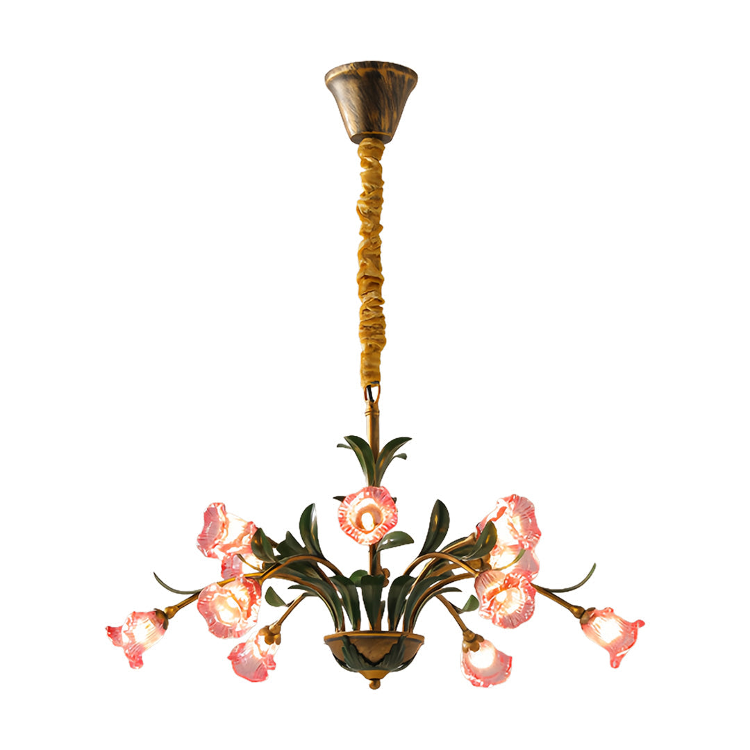 Vintage Floral Chandelier Rustic Branch Ceiling Light