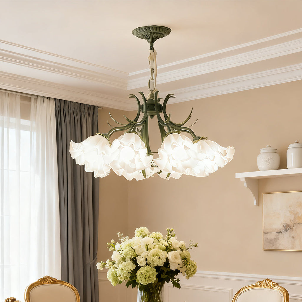 Vintage Lily of the Valley Flower Chandelier Ceiling Light