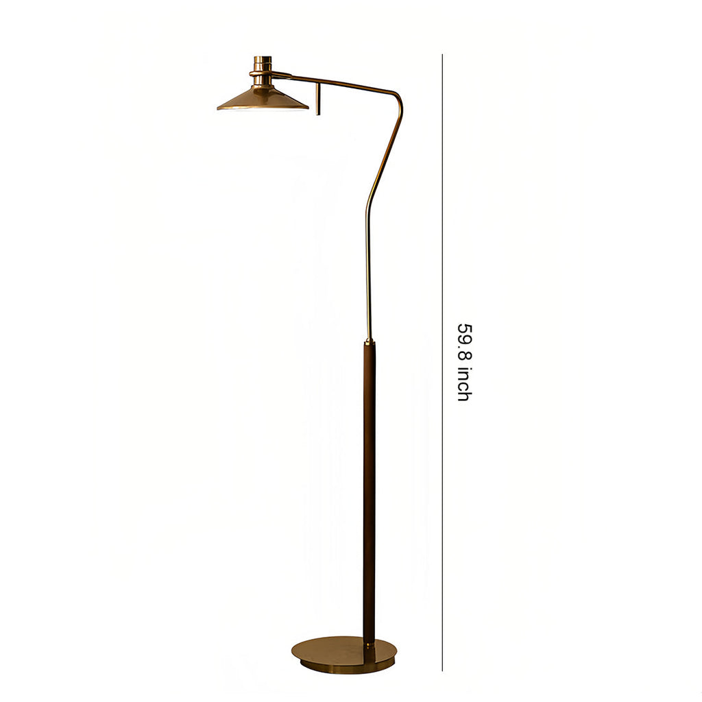 Vintage Gold Adjustable Floor Lamp - Industrial Mid-Century Tall Design