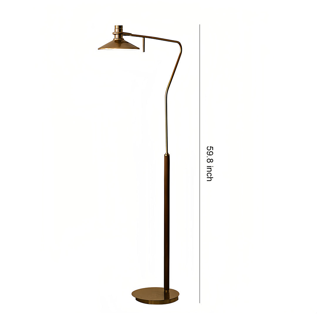 Vintage Gold Adjustable Floor Lamp - Industrial Mid-Century Tall Design