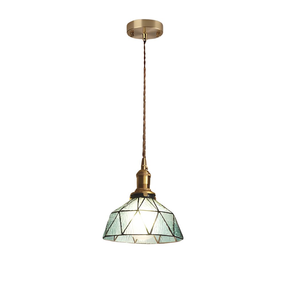 Vintage Stained Glass Pendant Light - Classic Hanging Ceiling Fixture