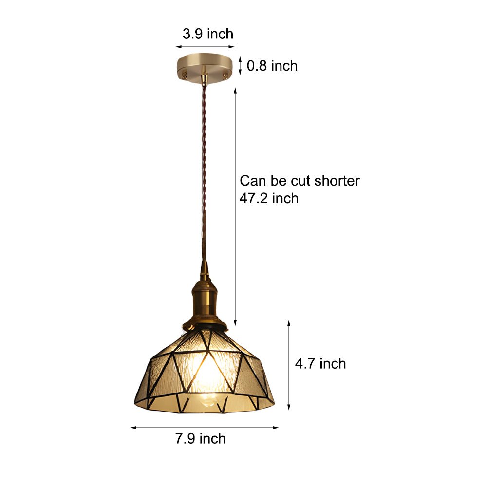 Vintage Stained Glass Pendant Light - Classic Hanging Ceiling Fixture