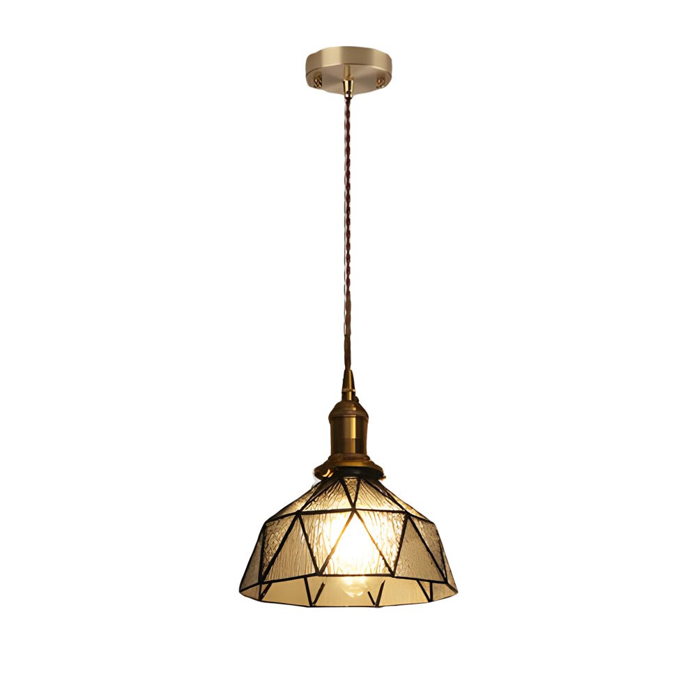 Vintage Stained Glass Pendant Light - Classic Hanging Ceiling Fixture