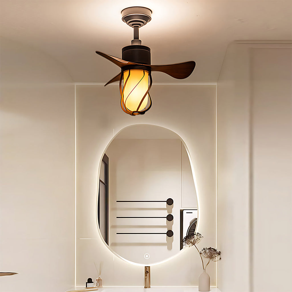 Vintage Style Ceiling Fan with Light - Stylish LED Ceiling Fan