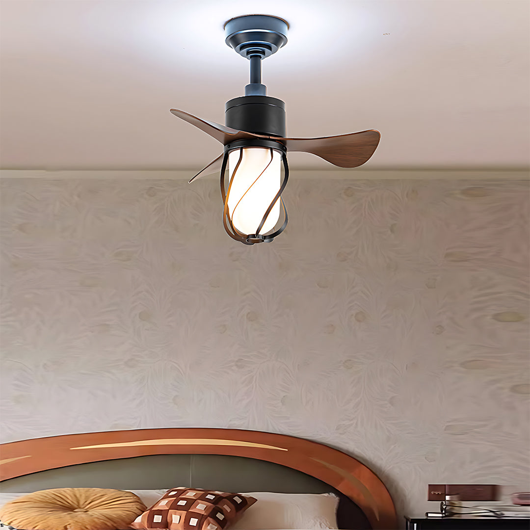 Vintage Style Ceiling Fan with Light - Stylish LED Ceiling Fan