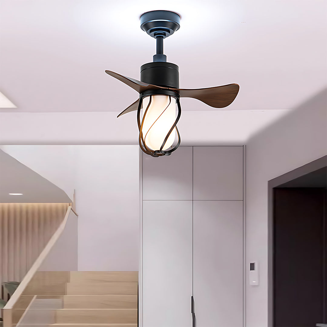 Vintage Style Ceiling Fan with Light - Stylish LED Ceiling Fan