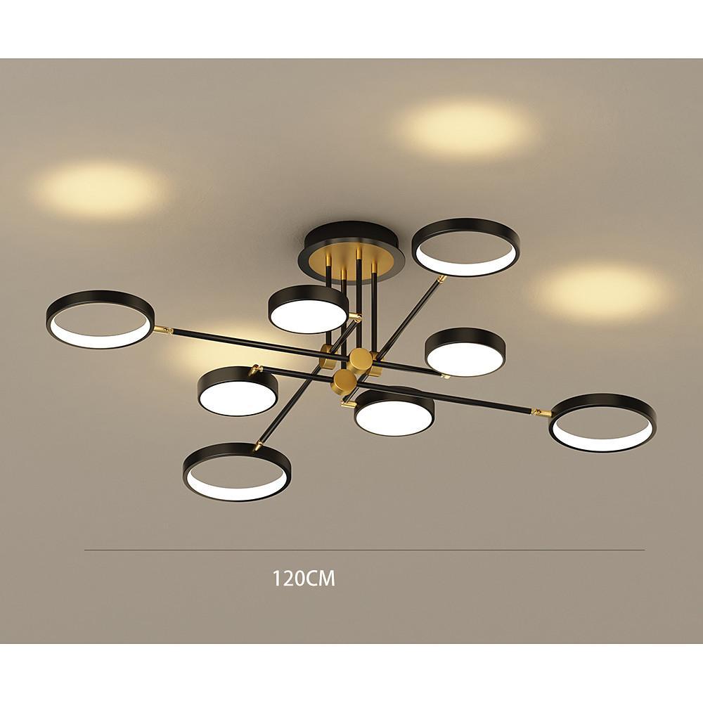 Circular 8-Light LED Nordic Flush Mount Ceiling Chandelier