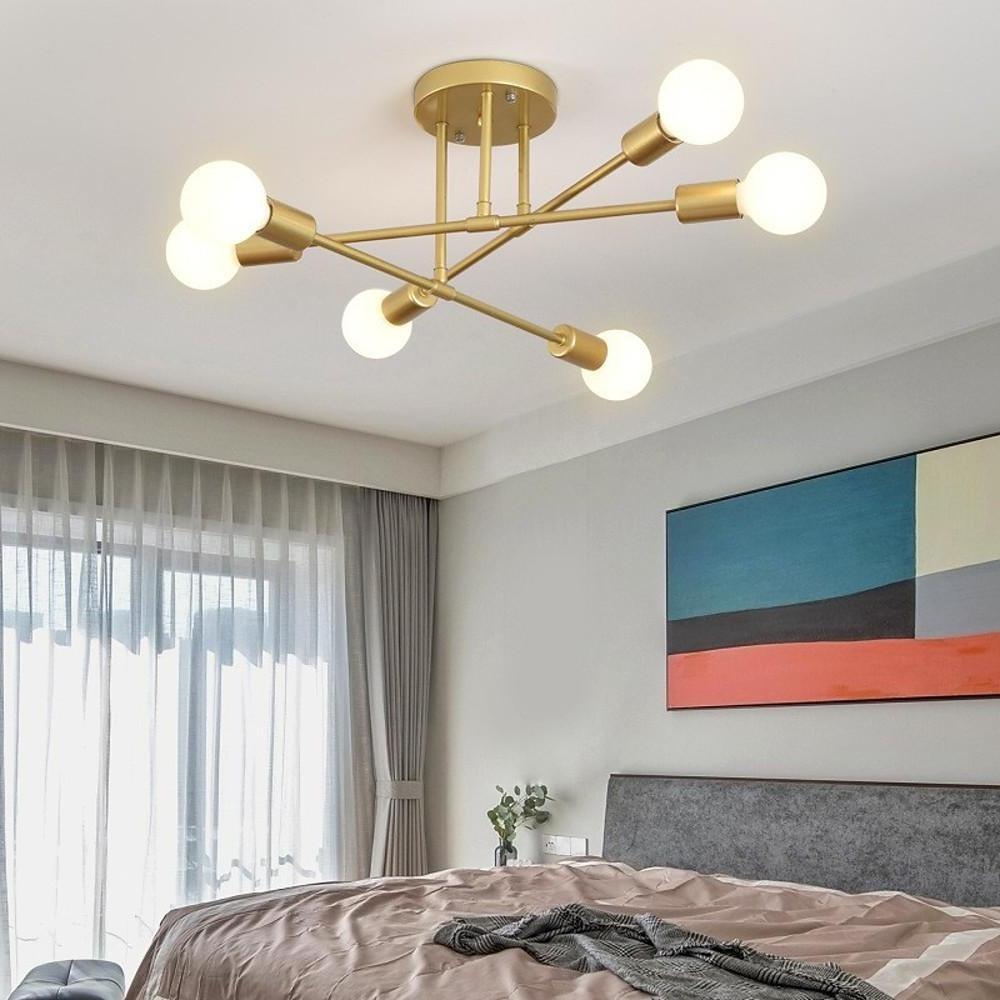 Modern LED Nordic Geometric Sputnik Semi Flush Mount Ceiling Light