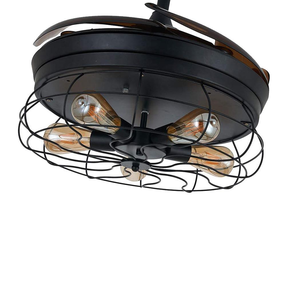 3-Blade Farmhouse Retractable Ceiling Fan with Light