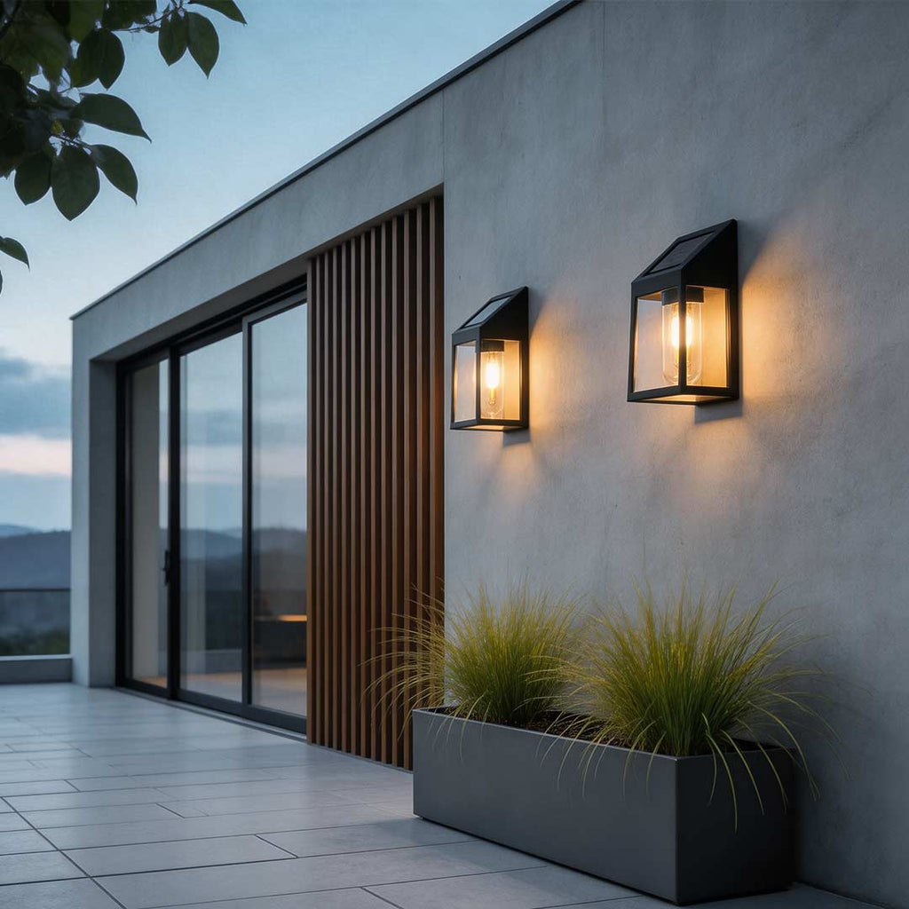 Wall Mount Solar Lantern with Motion Sensor & Tungsten Bulb
