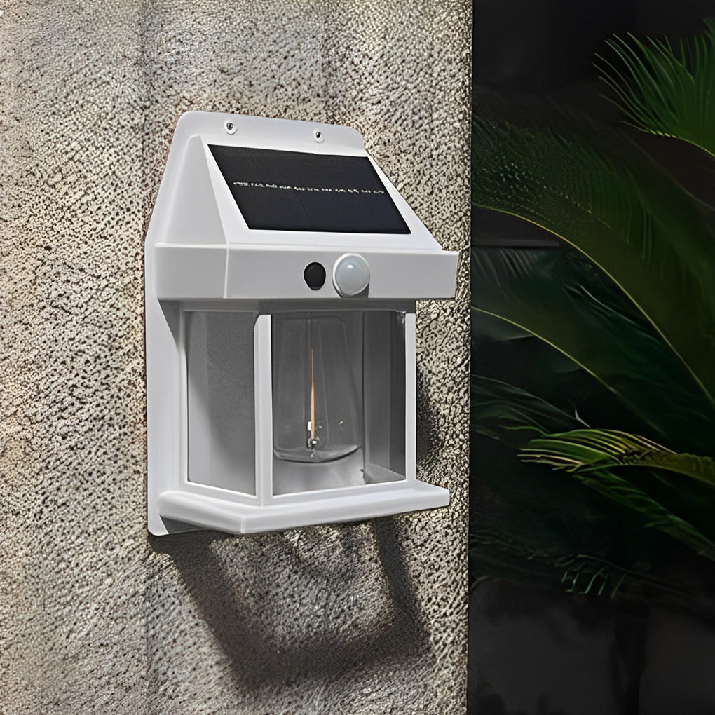 Wall Mount Solar Lantern with Motion Sensor & Tungsten Bulb