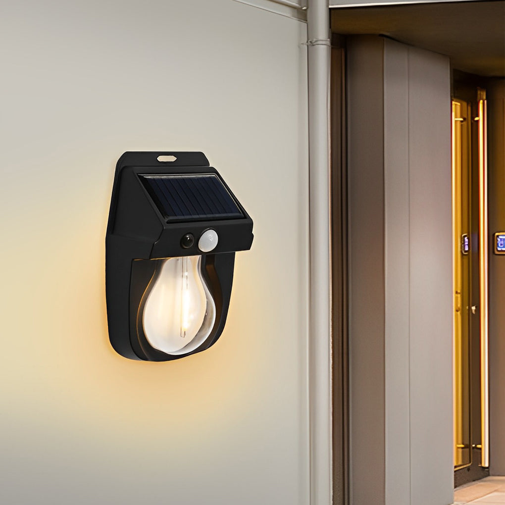 Wall Mount Solar Lantern with Motion Sensor & Tungsten Bulb