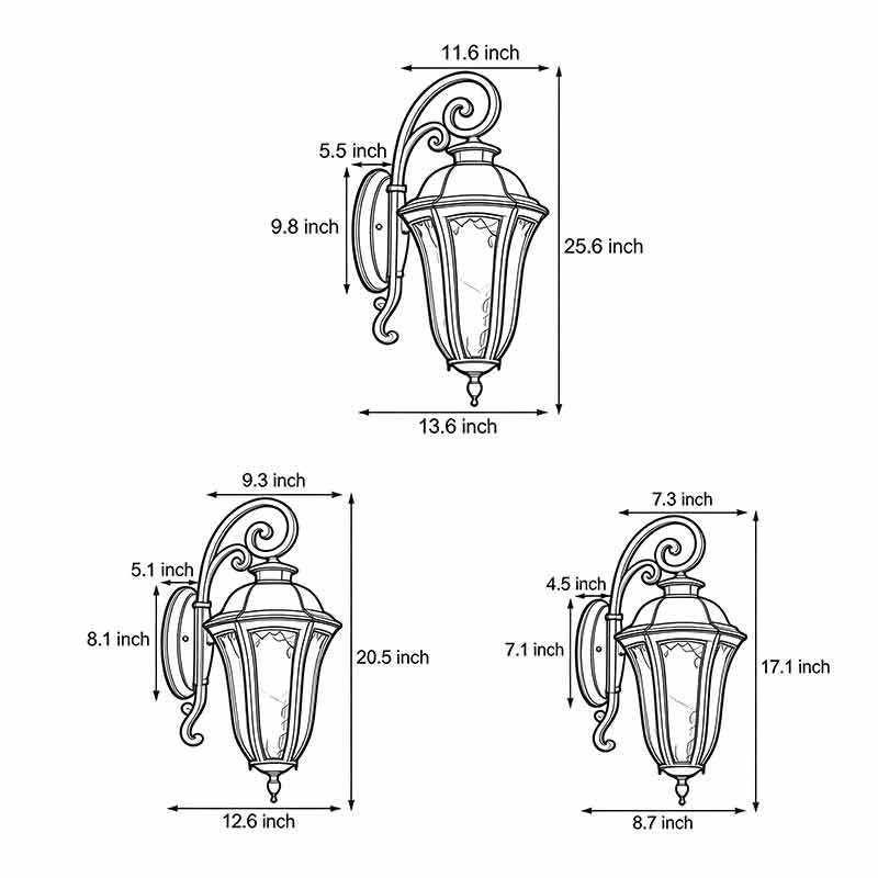 Retro Wall Sconce Lantern LED Outdoor Light