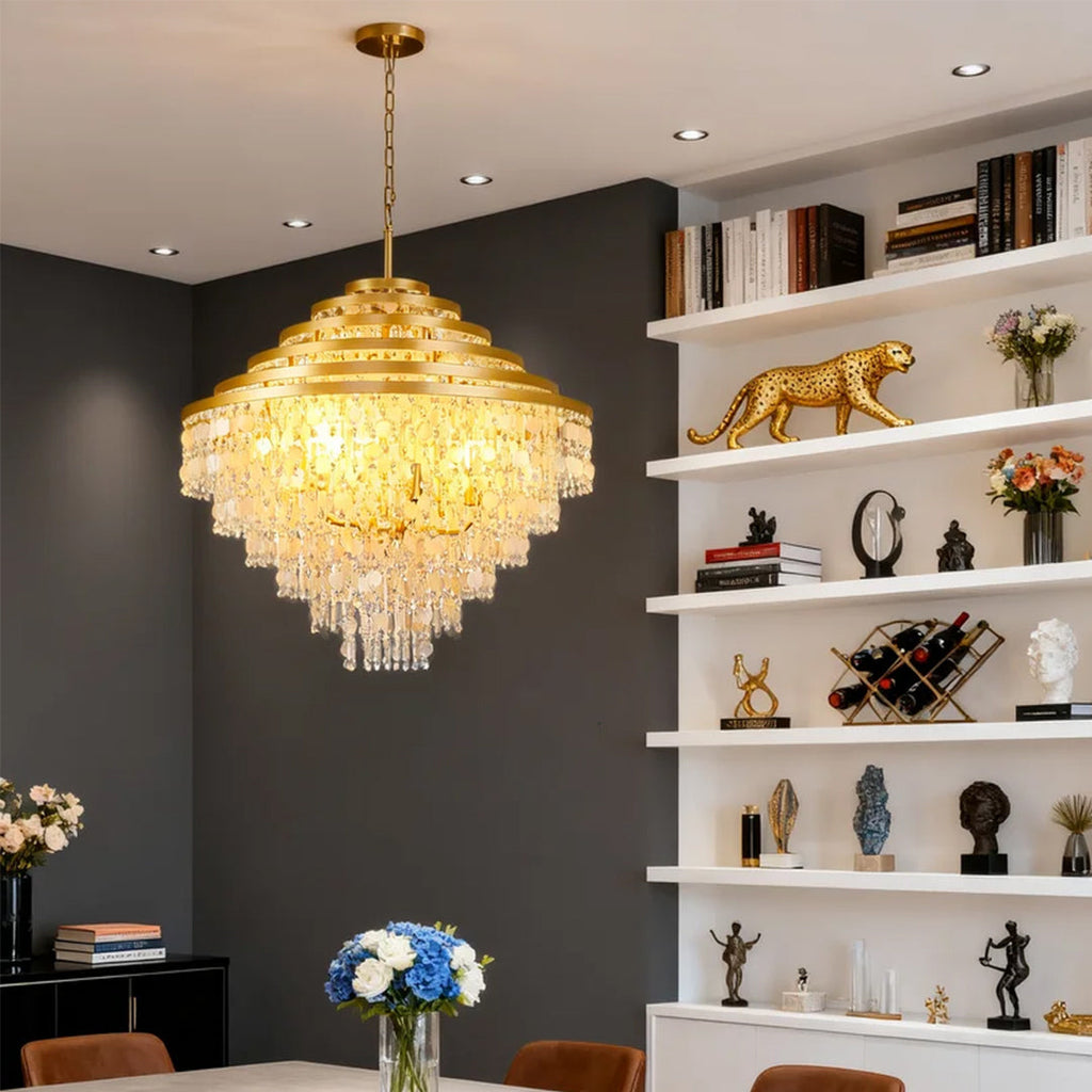 Hanging Shell Chandelier Artful Gyro Ceiling Light