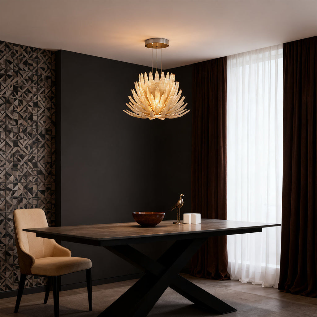 Deco Chandelier Luxury Stainless Steel Glass Ceiling Light