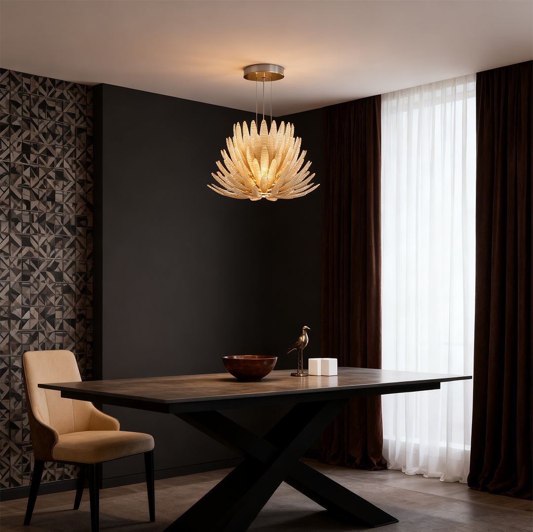 Deco Chandelier Luxury Stainless Steel Glass Ceiling Light