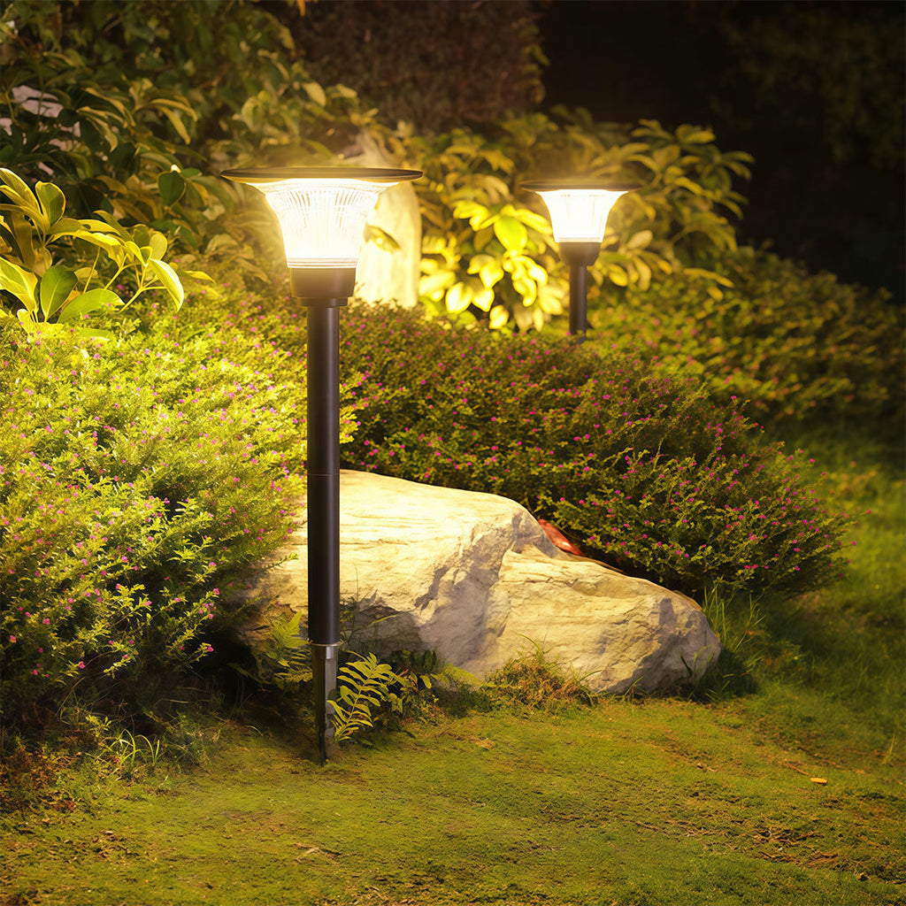 Black Solar Pathway Lights - Outdoor Ground Socket Lamp for Garden Lighting