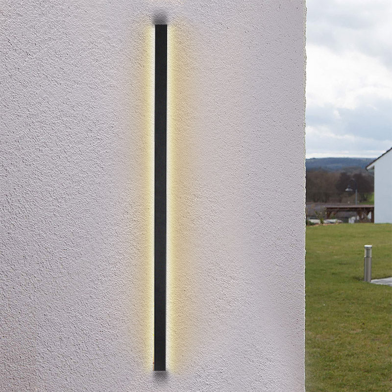 Modern LED Linear Wall Light - Long Black Outdoor Lighting