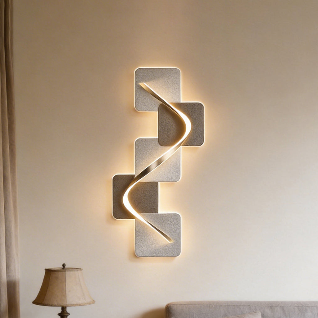 Wave Pattern LED Wall Sconce - Geometric Decorative Light for Modern Spaces
