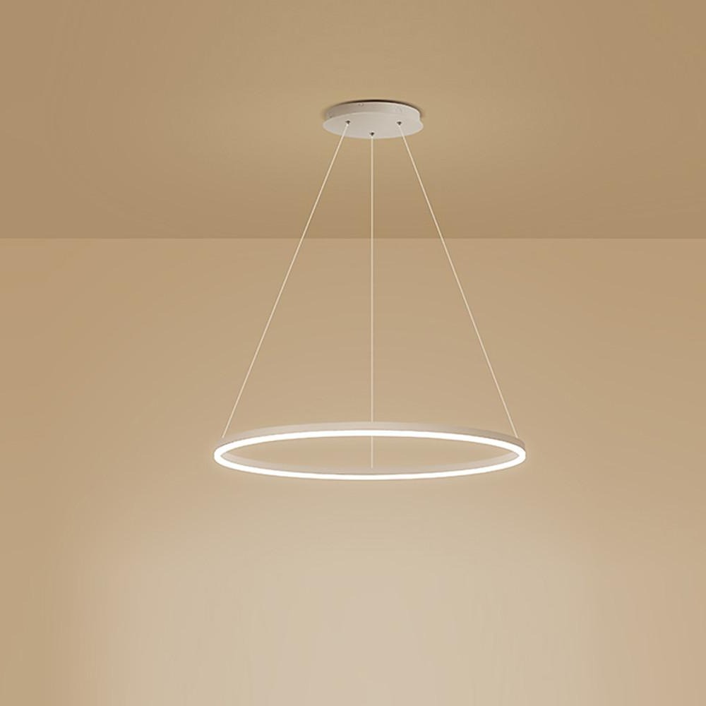 Black LED Ring Chandelier - Modern Aluminum Ceiling Light