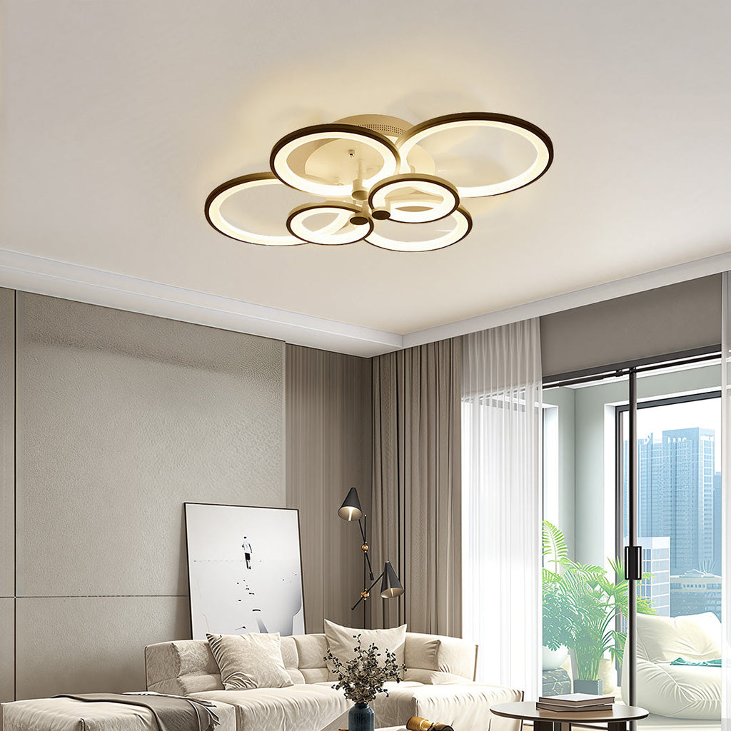 Elegant Multi-Ring Overlapping Ceiling Light Fixture
