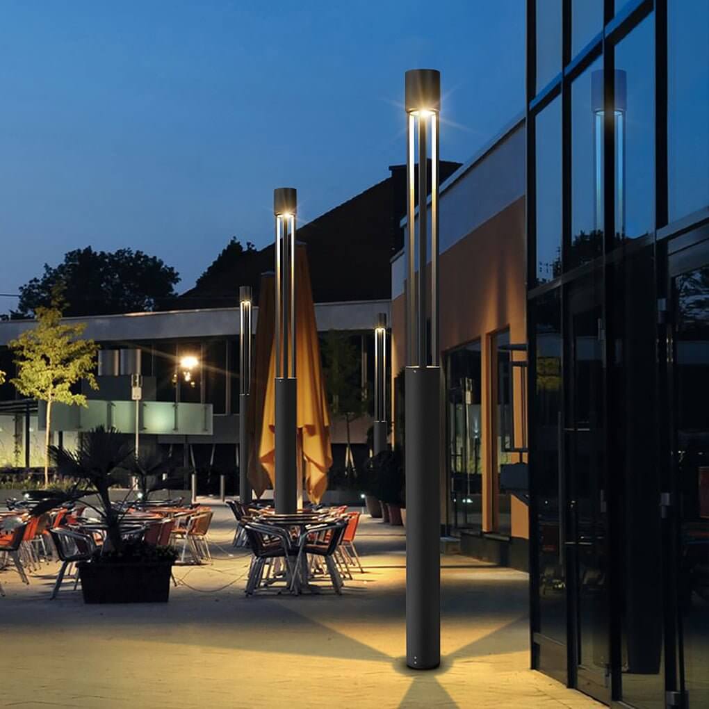 Modern Black LED Bollard Path Lights - Landscape Lighting Solutions