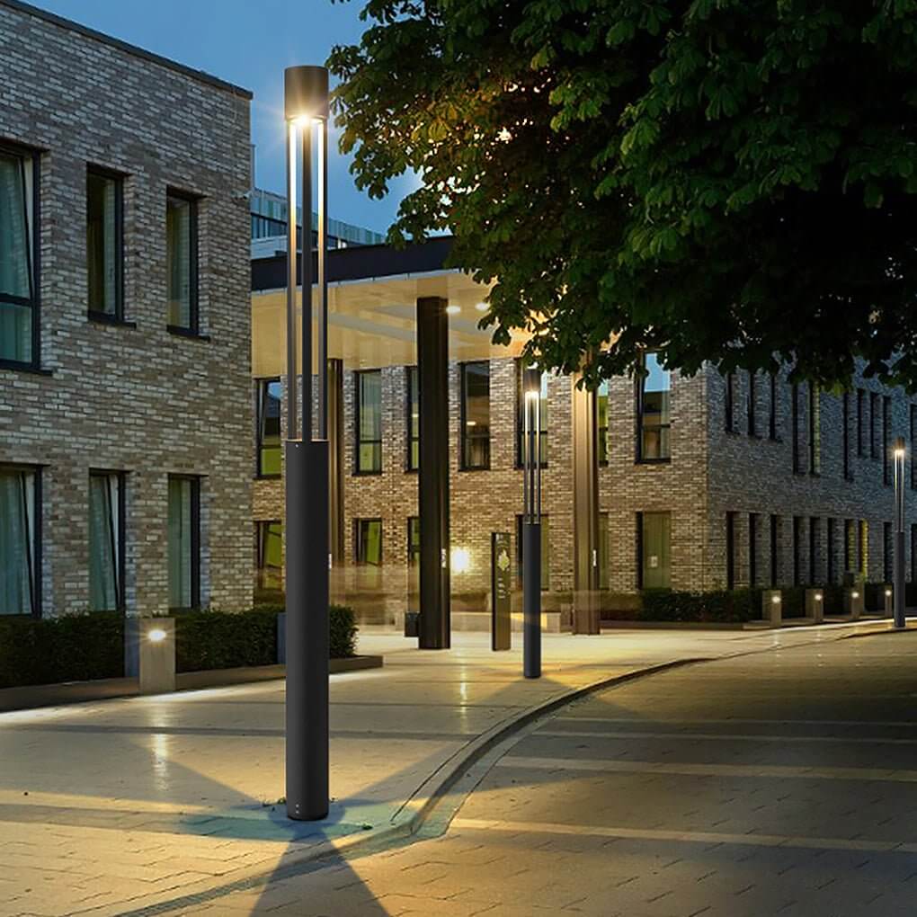 Modern Black LED Bollard Path Lights - Landscape Lighting Solutions