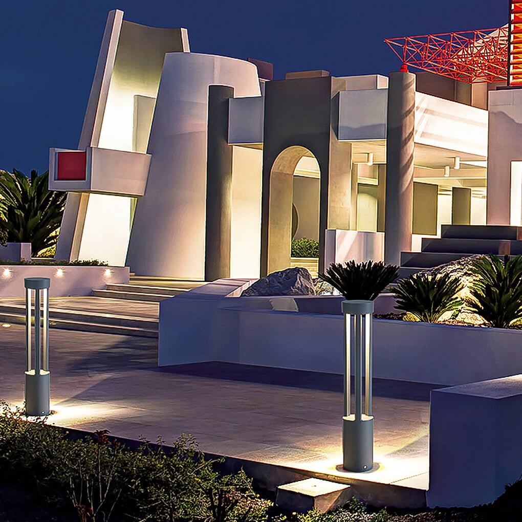 Modern Black LED Bollard Path Lights - Landscape Lighting Solutions