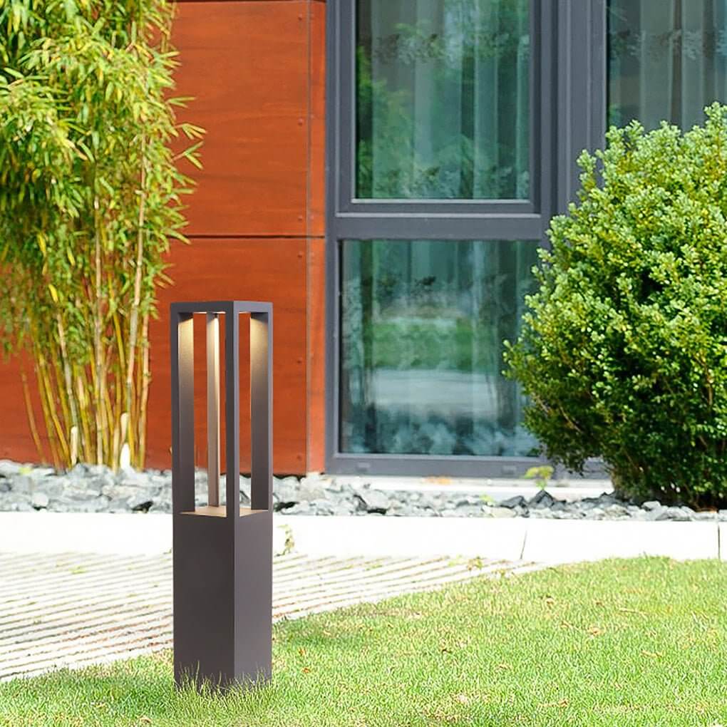 Modern Black LED Bollard Path Lights - Landscape Lighting Solutions