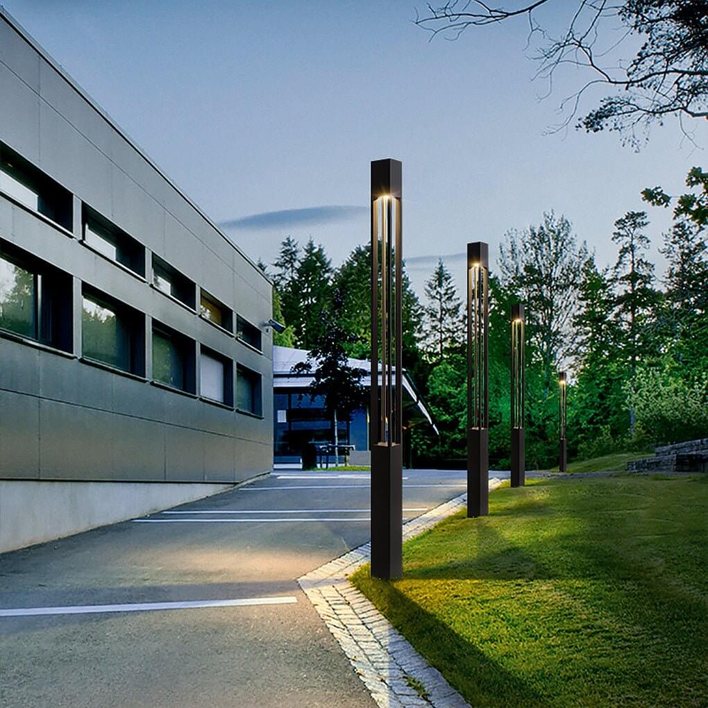 Modern Black LED Bollard Path Lights - Landscape Lighting Solutions