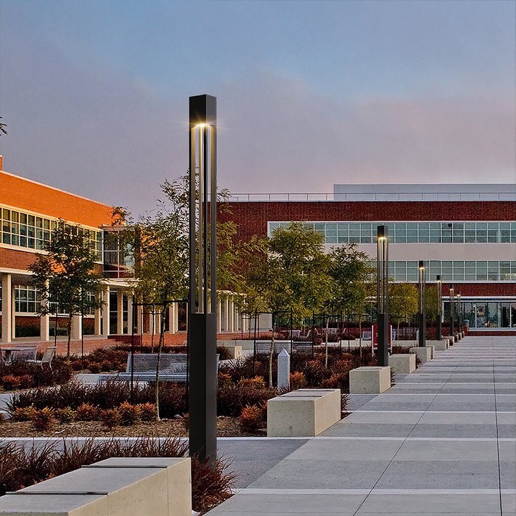 Modern Black LED Bollard Path Lights - Landscape Lighting Solutions