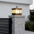 Retro Copper Solar Fence Lamp - Waterproof Outdoor Gate Pillar Lights