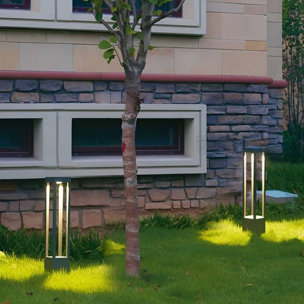 LED Bollard Garden Light - Black Aluminum Landscape Lighting