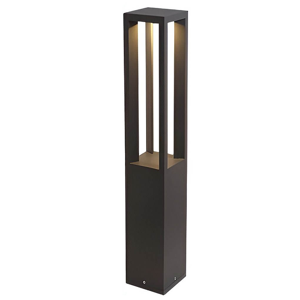 Black Aluminum LED Bollard Lights 7W Landscape 4-Beam Garden Lighting