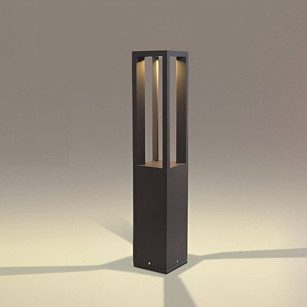 LED Bollard Garden Light - Black Aluminum Landscape Lighting