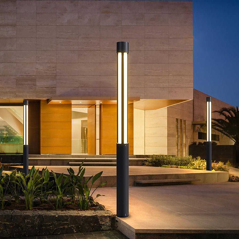 Modern Cylindrical LED Bollard Lights for Landscape Lighting