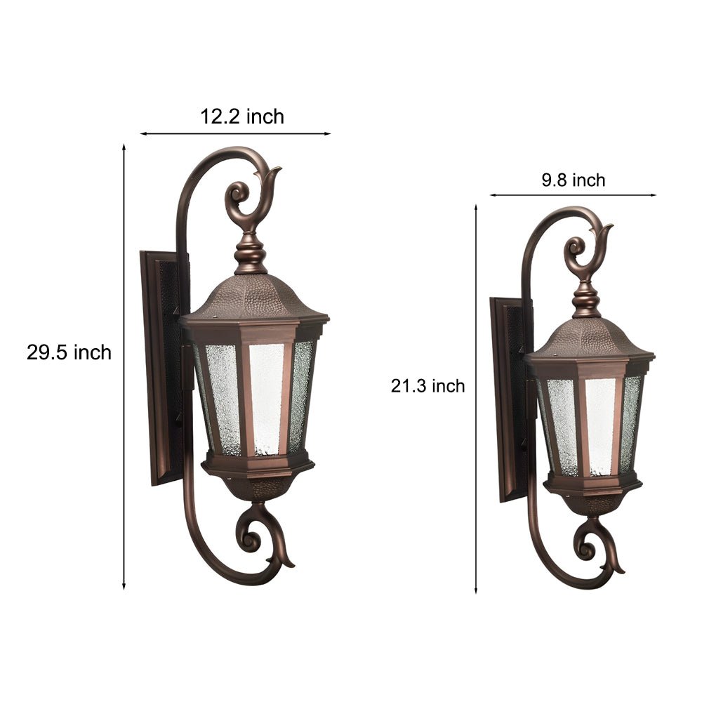 Waterproof Retro Aluminum Glass Shade Outdoor Wall Light