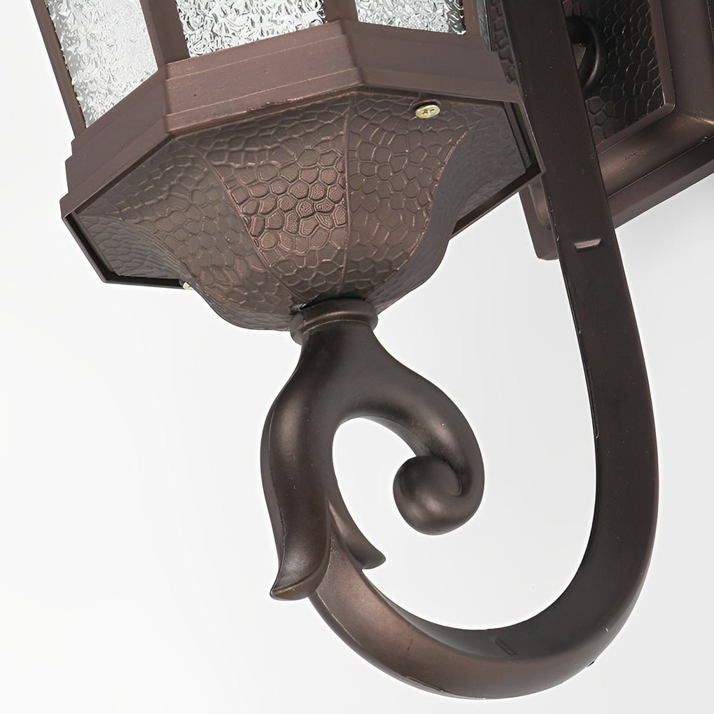 Waterproof Retro Aluminum Glass Shade Outdoor Wall Light