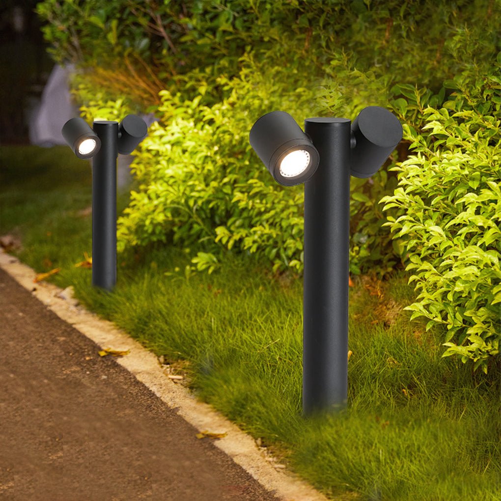 Double Rotatable Light Bollard - Outdoor Lawn Lighting Solution