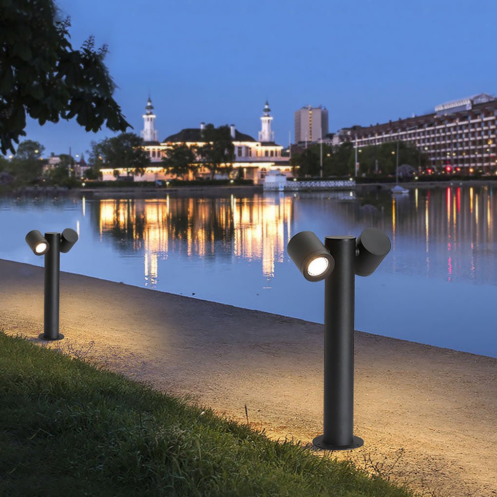 Double Rotatable Light Bollard - Outdoor Lawn Lighting Solution