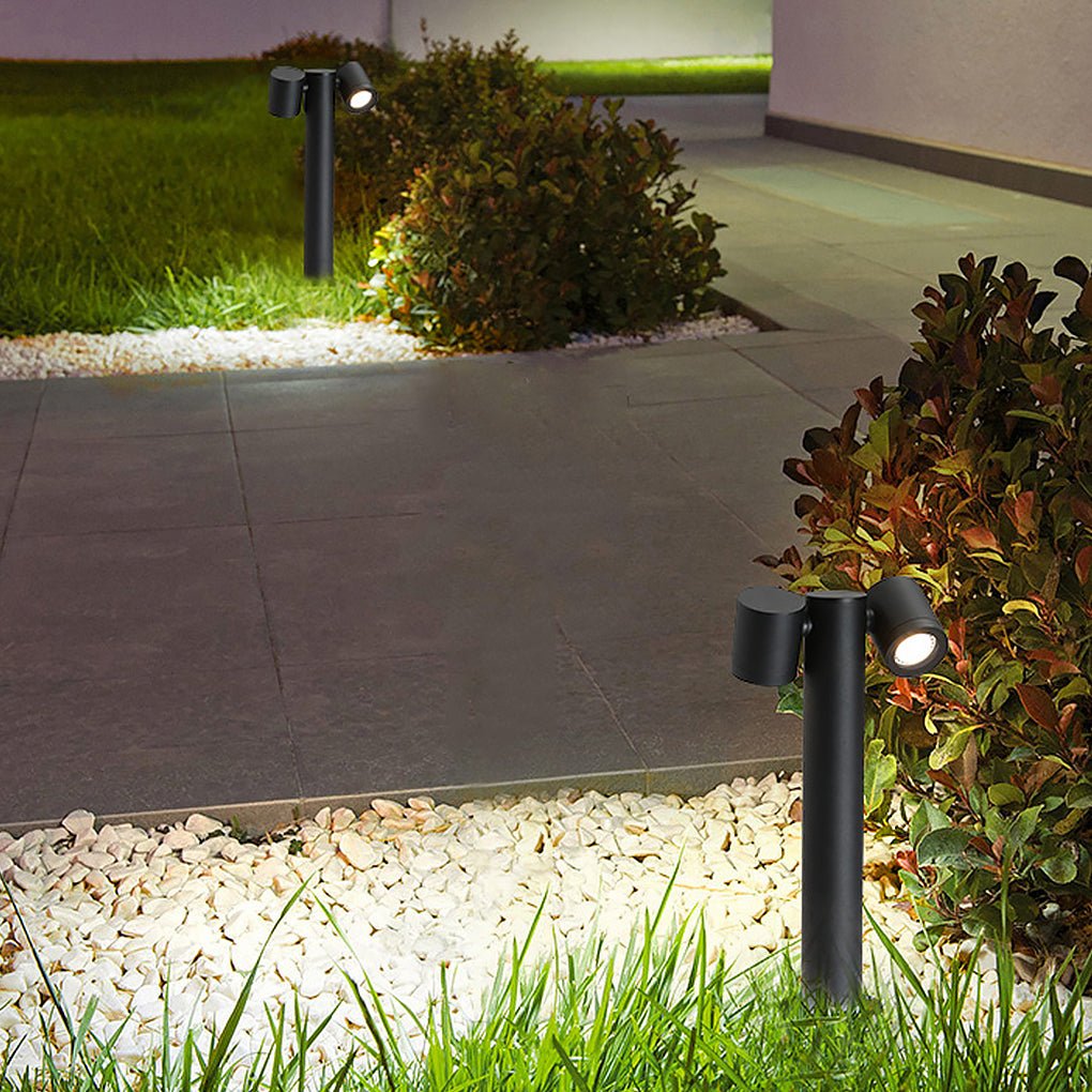 Double Rotatable Light Bollard - Outdoor Lawn Lighting Solution