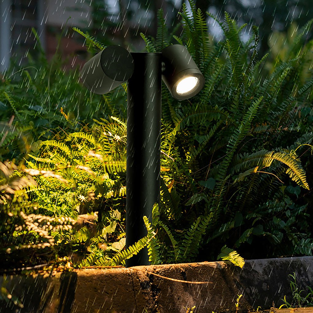 Double Rotatable Light Bollard - Outdoor Lawn Lighting Solution