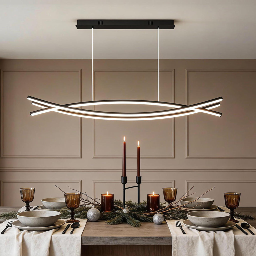 Wave Hanging Light Modern Aluminum LED Ceiling Fixture